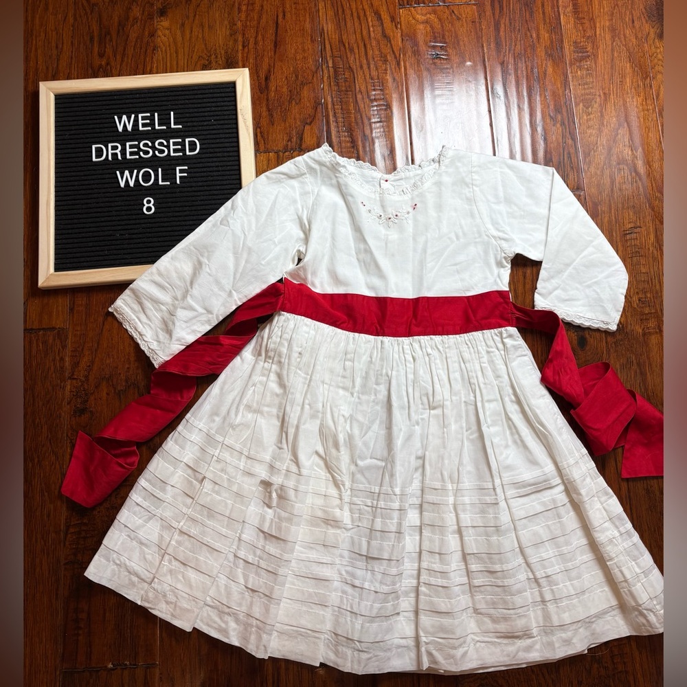 Well Dressed Wolf White Dress with Red Embroidery